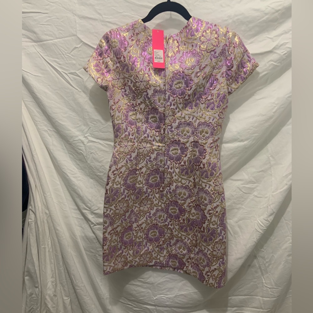 Gorgeous metallic lilac gold dress